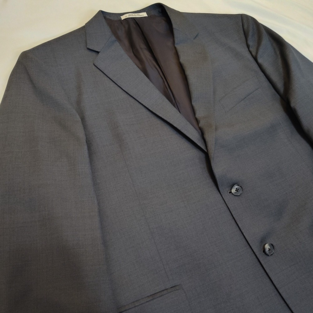 Joseph Abboud Gray Wool Blazer 2-Button Jacket Mens Made in USA Size 46R